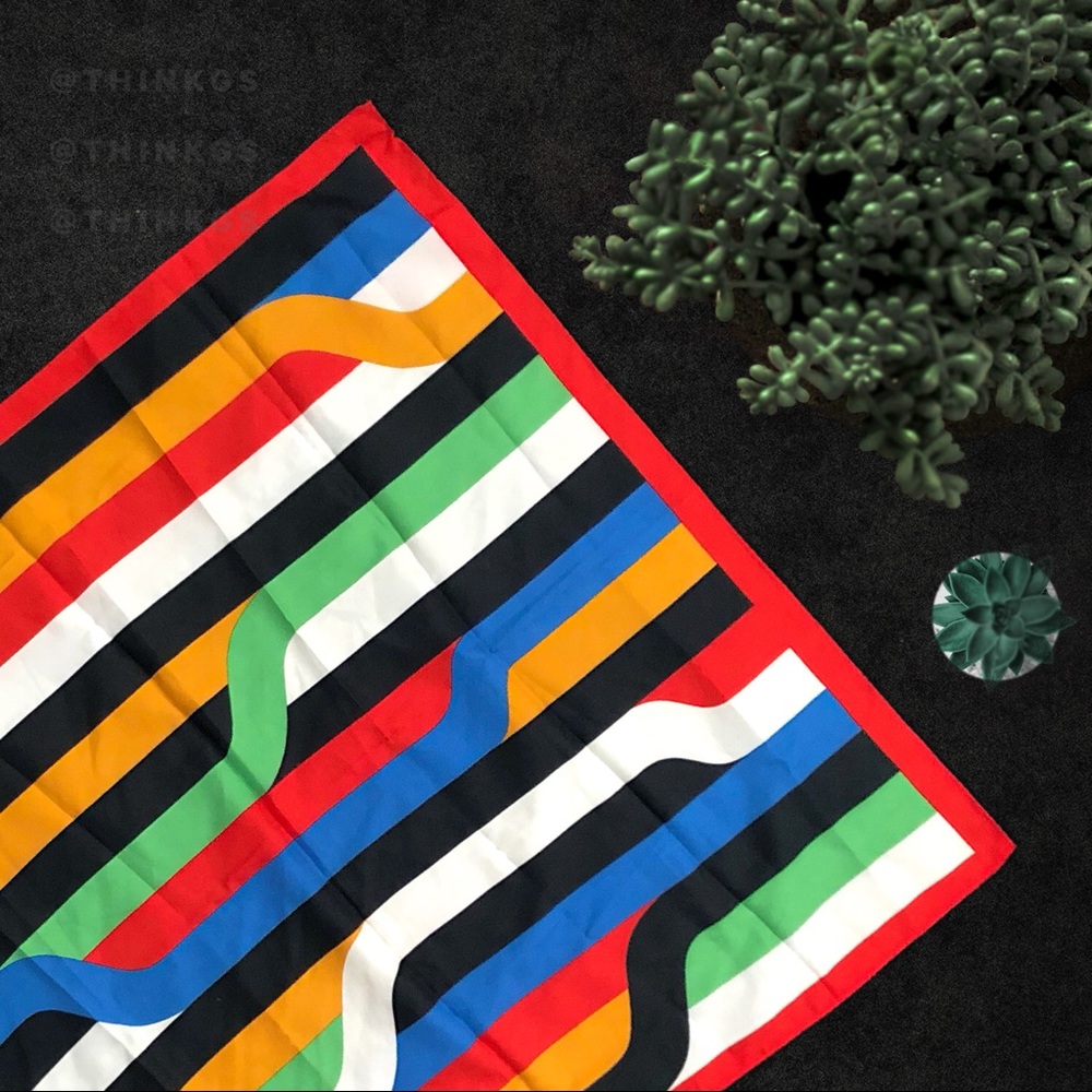 VTG LARGE Vera Color-block Contour Line Scarf